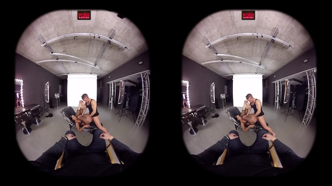 Directors Chair Fishnet Stockings VR Fuck