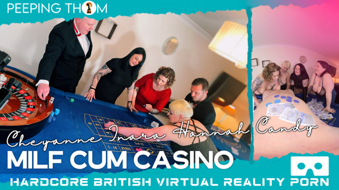 MILF Cum Casino - Four Amateur BBW British MILFs VR Blowjob