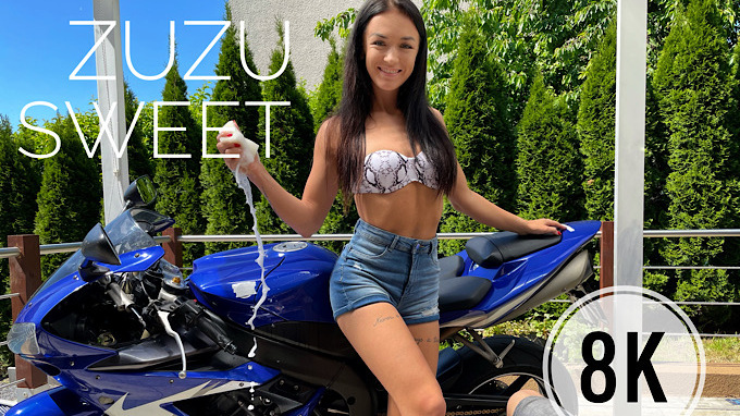 Zuzu Washes Your Motorcycle And Takes Care Of Your Cock