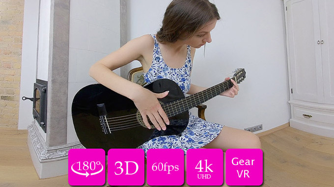 Rebeka Ruby After Guitar Lesson Plays with Pink Vibrator
