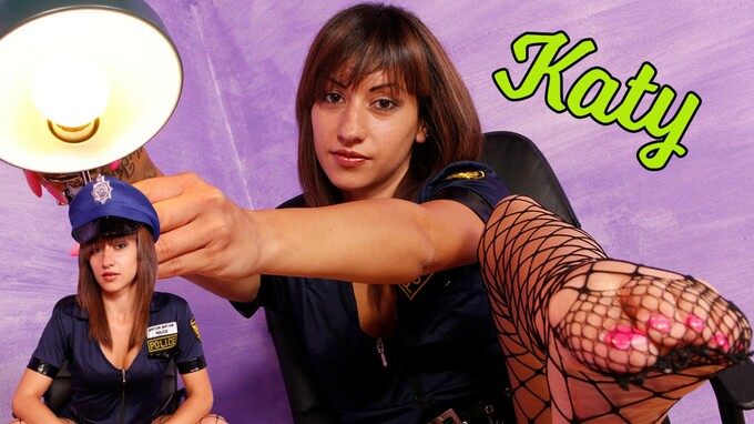 Sexy Cop Katia Casadei Shows Off her Fishnet-Clad Feet