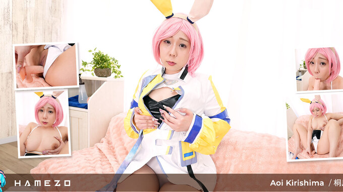 Aoi Kirishima Masturbates In Bunny Slut Cosplay