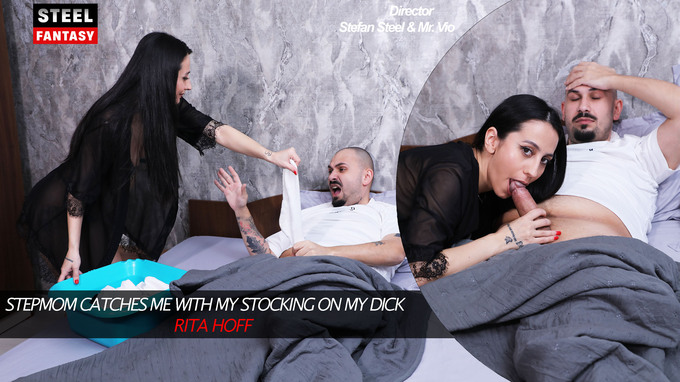 Stepmom catches me stocking on my dick - Rita Roff
